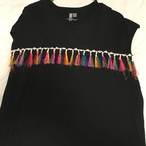Rainbow Fringe Tassle Tank Top